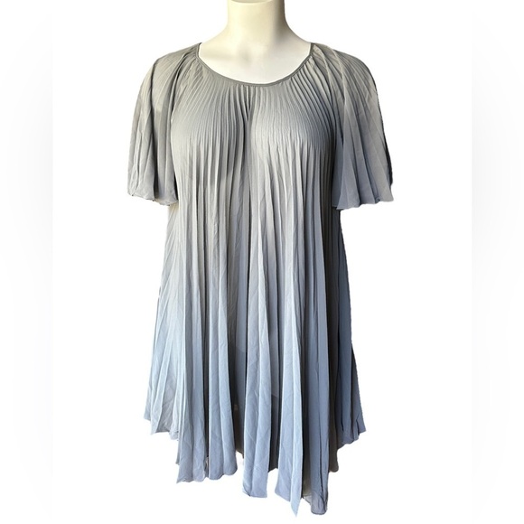 Light Moss Grey Pleated Sheer Max Studio Dress / Tunic - Picture 1 of 8